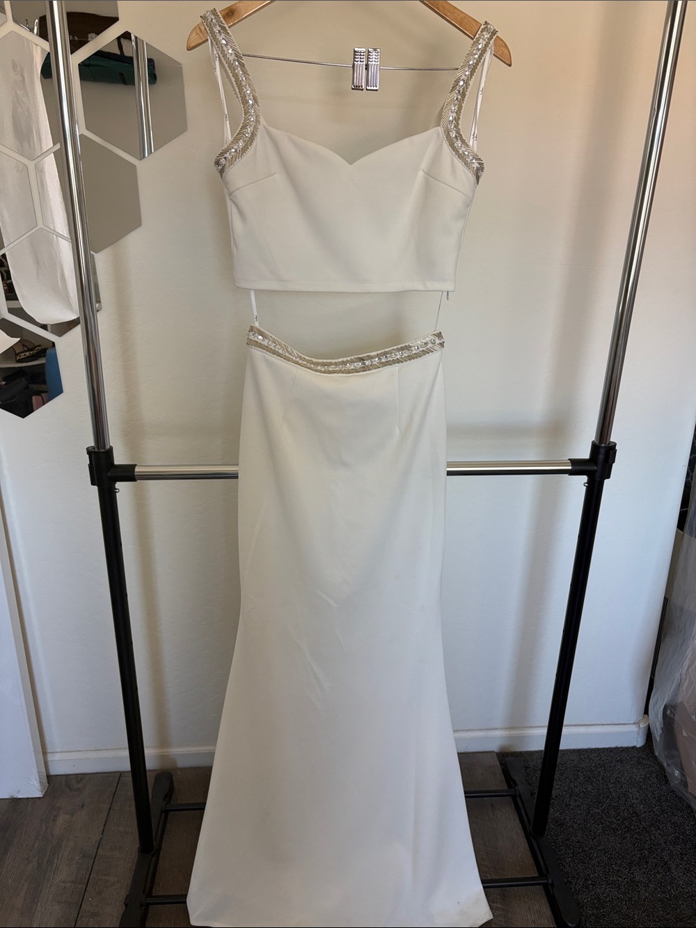 Lulu's Ivory Two-Piece Beaded Bridal Gown